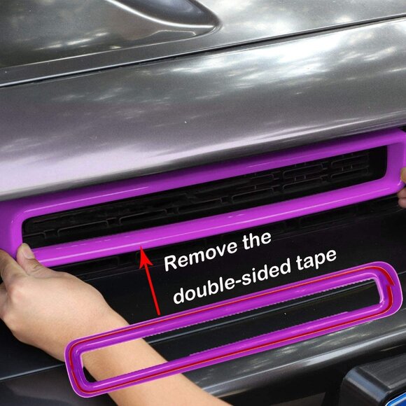 Front Grille Inserts Cover Trim Kit fit for 2015-2021 Dodge Challenger (Purple) - Picture 8 of 8